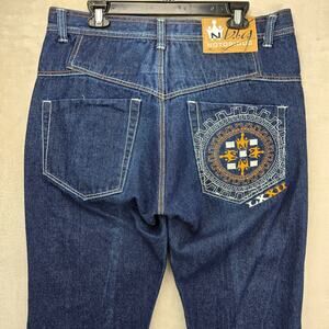 Vintage Notorious Big Jeans Mens (Fits 36x30) Blue Denim Embroidered Baggy Y2K